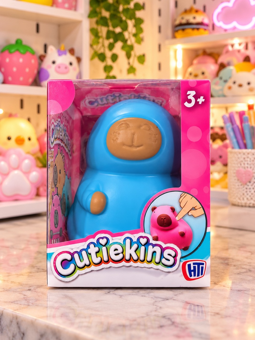 Cutiekins Cutie Capybara Squishy Toy โ Blue Cappy Sensory Stress Relief Fidget โ